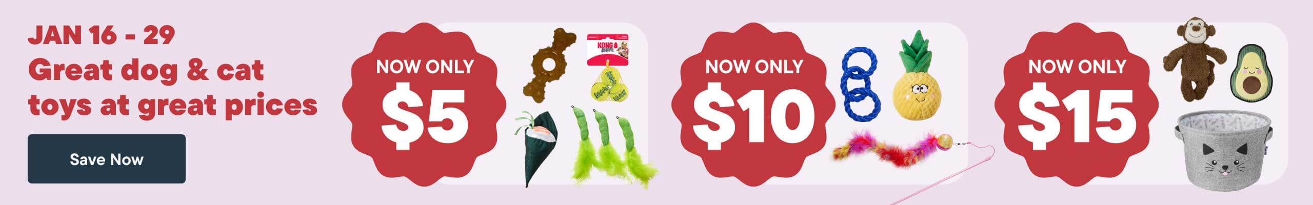 Dog & Cat Toy Sale: $5, $10, $15 Deals!